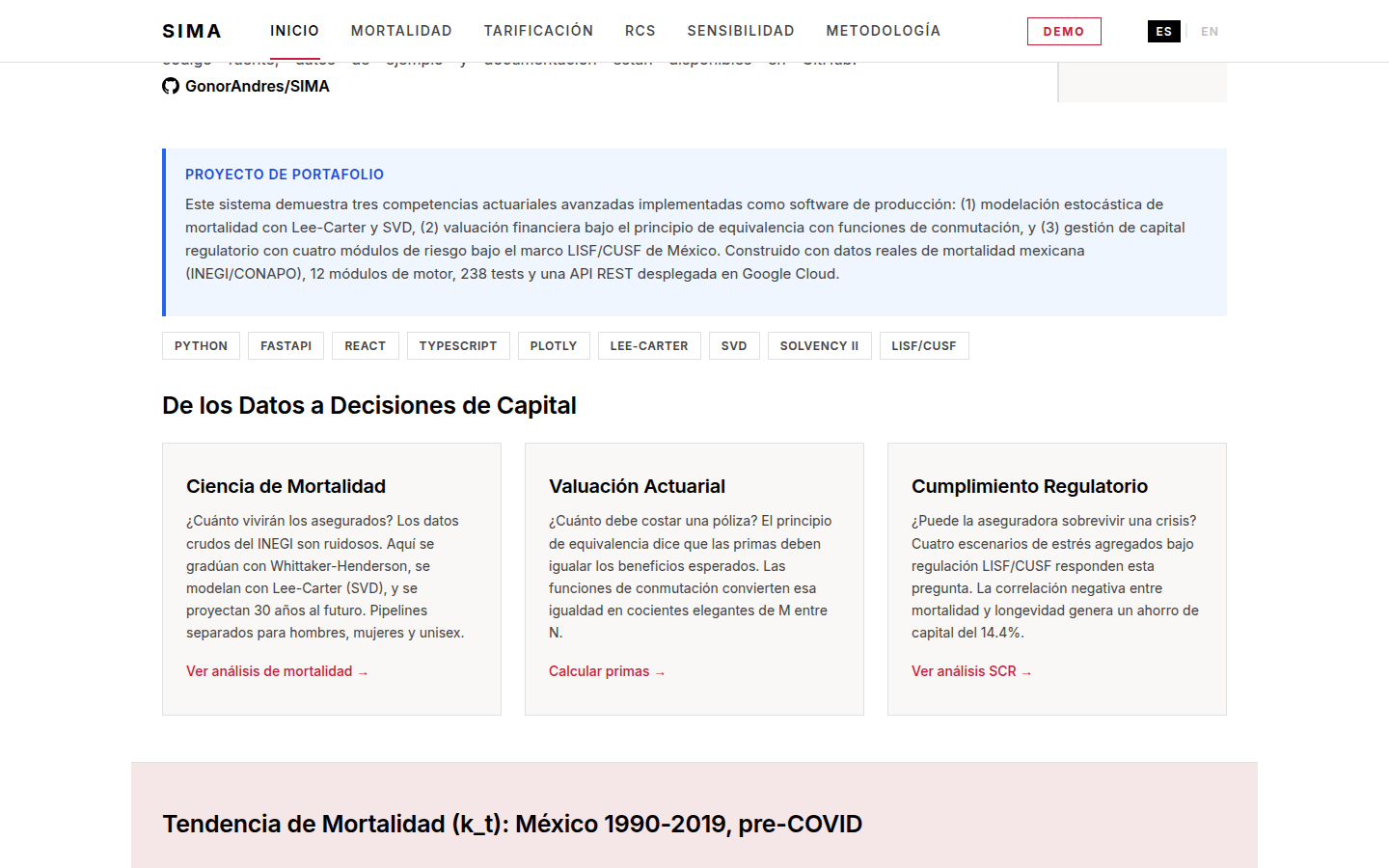 SIMA: Sistema Integral de Modelación Actuarial